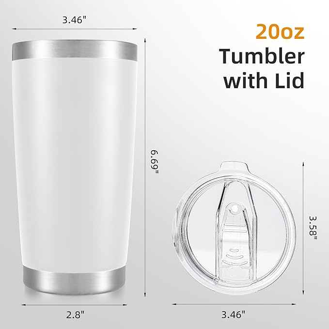 20oz Tumbler Bulk with Lid Stainless Steel Tumblers, 12 Pack | Leak Proof Lid - Image 5