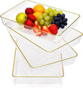 Cididu 4 Pack Clear Serving Trays, Deep Serving Platters Rectangle 12'' x 8'' by Cididu