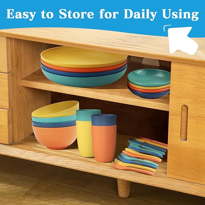 Wheat straw plates and bowls sets - Image 6