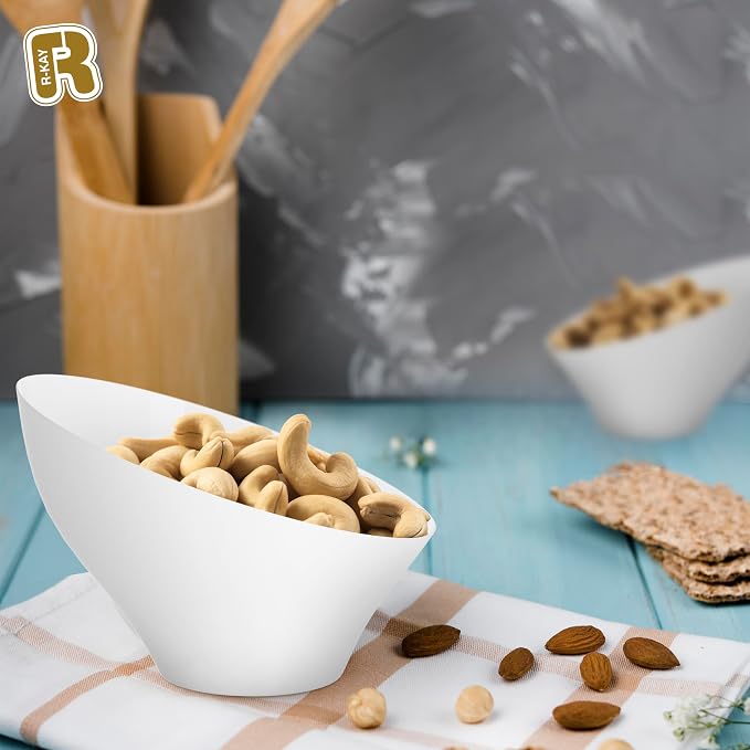 R-kay 6 Pack Angled White Serving Bowls - Image 3