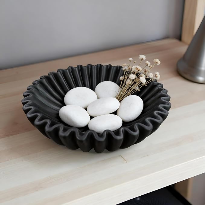 10" Large Decorative Bowl decor, Scalloped Bowls - Image 4
