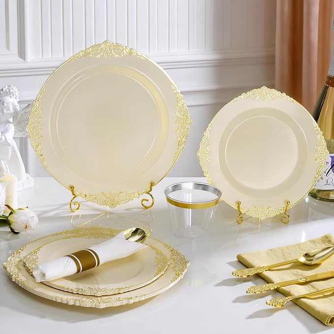 Bestluck 175PCS Ivory Disposable Dinnerware - Image 5