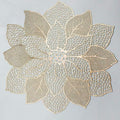 Gold Round Placemats for Dining Table Set of 6 Pressed Vinyl Metallic | 18in by AdasBridal