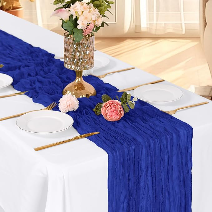 6 Pack Royal Blue Cheesecloth Table Runner, 17 x 108 Inch, Gauze Cheese Cloth - Image 2