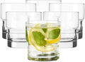 Libbey Newton Double Old Fashioned Glasses Set of 6, Stackable Short Drinking by Libbey