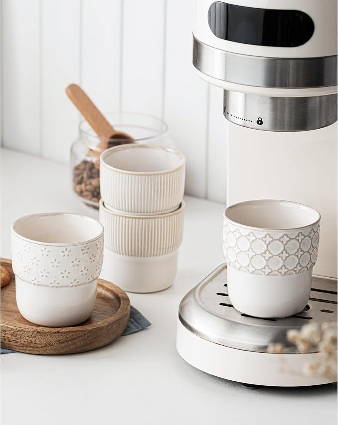 Espresso Cups Set of 2, 4oz Espresso Shot Cups, Mini Coffee Mugs Farmhouse Decor - Image 6