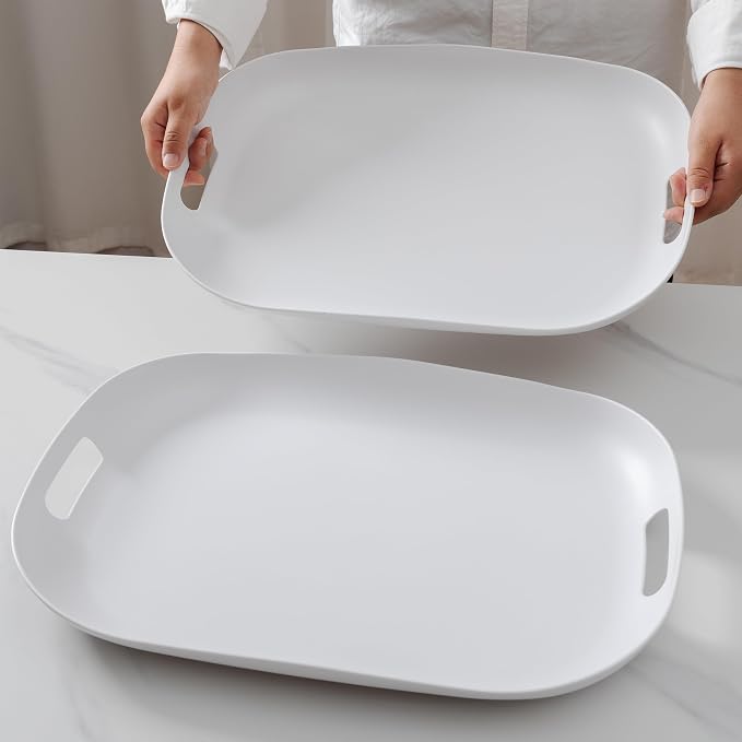 Extra Large Serving Platter, 18.75 x 14.375 x 2 Inch Large Melamine Serving Tray - Image 5