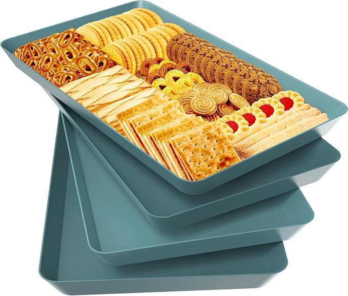 WOWBOX 4 pcs Serving Tray for Entertaining, Serving Platters for Snacks by WOWBOX