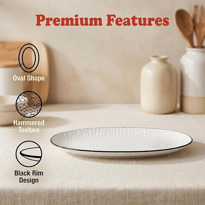 Roeveca Serving Platters, 16/14.3/13.1Inches Large Serving Dishes - Image 4