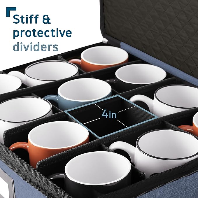 Fine China Storage Containers, 5 Piece Quilted Dish Storage Containers - Image 6