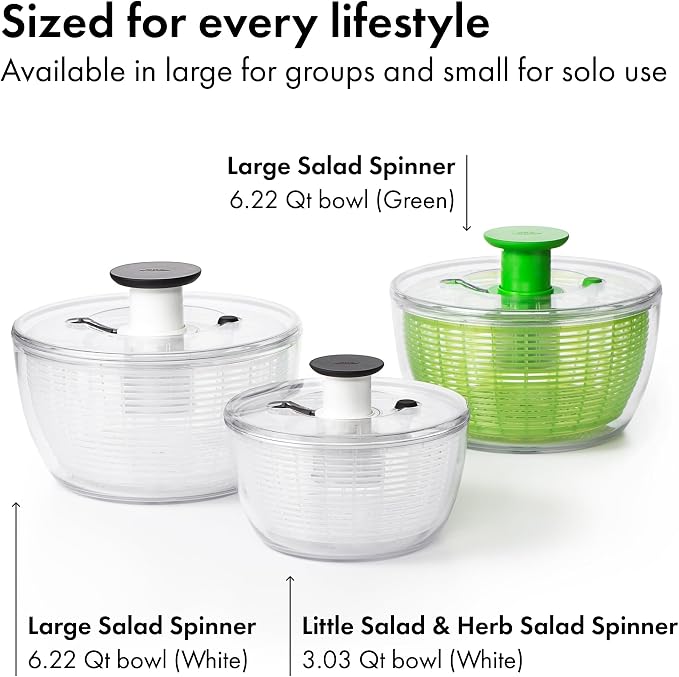 OXO Good Grips Small Salad & Herb Spinner, Vegetable Washer - Image 3
