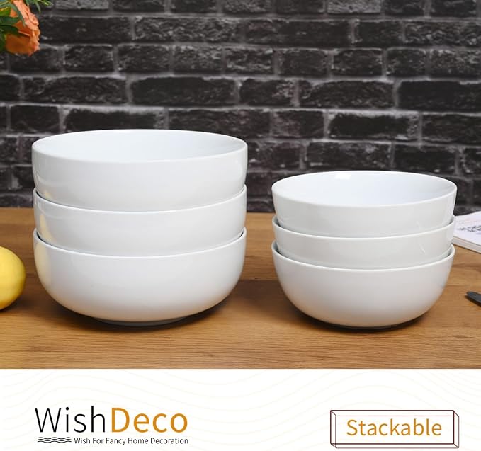 Large Soup Bowls Set of 3, Ceramic Salad Bowls 37 oz, Serving Bowl - Image 8