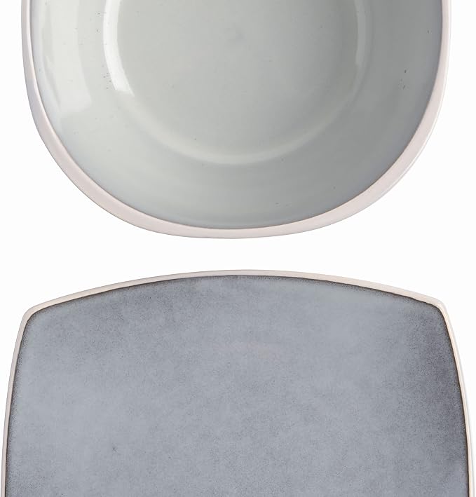 Gibson Elite Soho Lounge Square Reactive Glaze Stoneware Dinnerware Set - Image 4