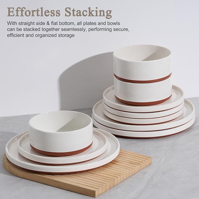 LIANYU Stoneware Dinnerware Set Service - Image 5