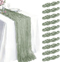 10 Pack Sage Green Cheesecloth Table Runner 21 x 120 Inch Boho Gauze Sheer by Unknown