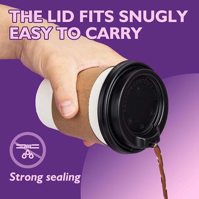 12 oz 50 Pack Disposable Coffee Cups - Image 4