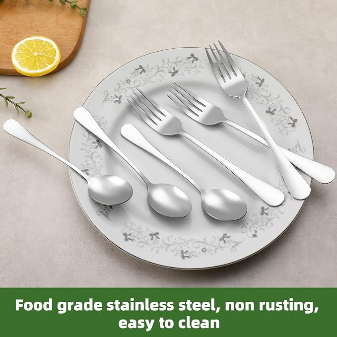 12 Pcs Forks and Spoons Silverware Set, Food Grade Stainless Steel Flatware - Image 3