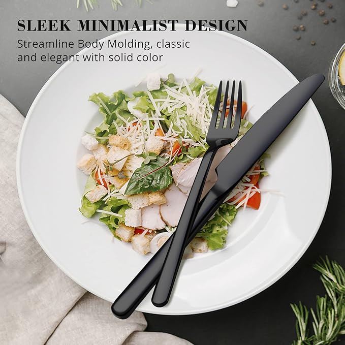 Black Silverware Set, 30 Piece Flatware Set - Image 4