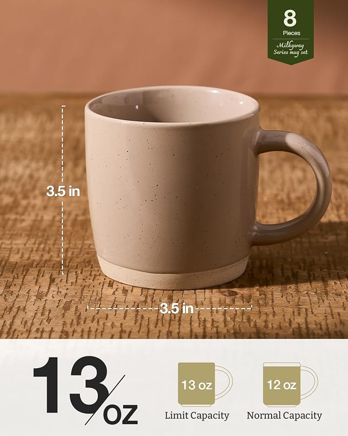 famiware Coffee Mugs for 8, 13 oz Mug Set, Dringking Cup - Image 3