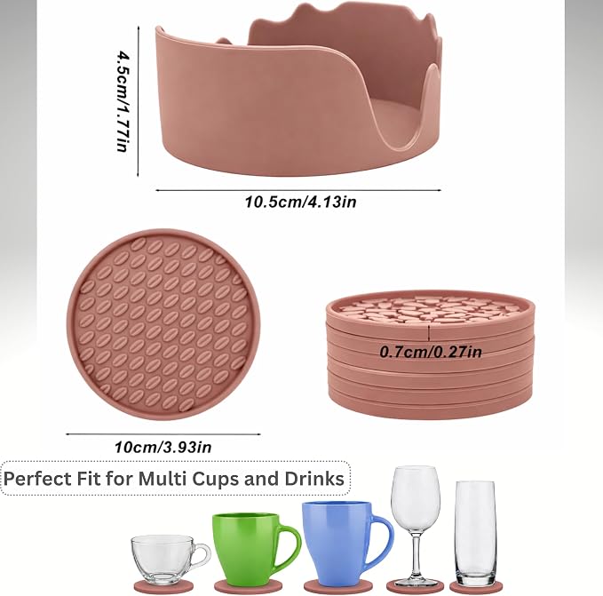 Soft, Shockproof & Safe – Unique 3‑Style Silicone Rubber Coasters Set - Image 3