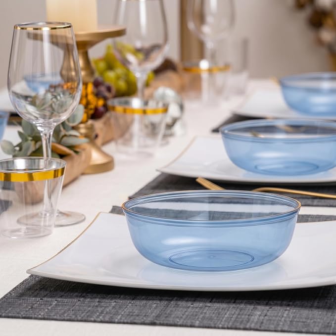 PLASTICPRO Plastic Party Plates Edge Collection Premium heavyweight Elegant - Image 3