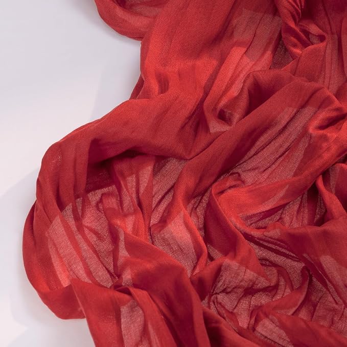 DeZerlor Red Cheesecloth Table Runners 4 Pack Christmas Runners | 120Inches - Image 3