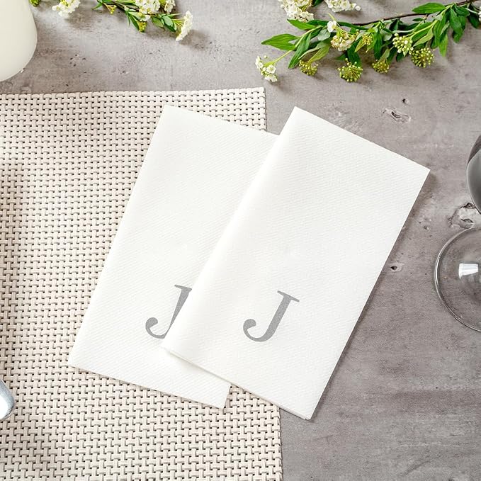 Luxenap 15.8 X 7.9 Inch Linen-Feel Guest Towels, 50 Lettered Hand Towels - Image 6