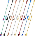 Boao 16 Pcs 10 Inch Long Bar Spoon Cocktail Spoon Stirring Mixing Stainless by Boao