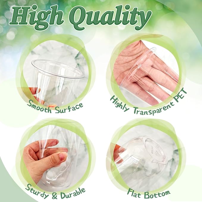 Qinsihwn 50 Set 16oz Plastic Cups - Image 3