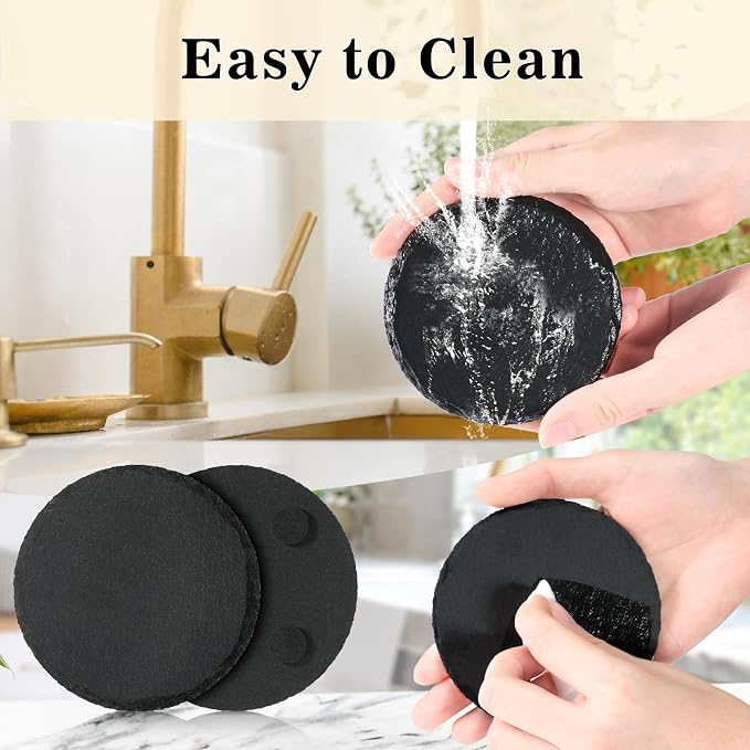 4 Inch Black Slate Stone Drink Coasters Set of 12 - Image 7