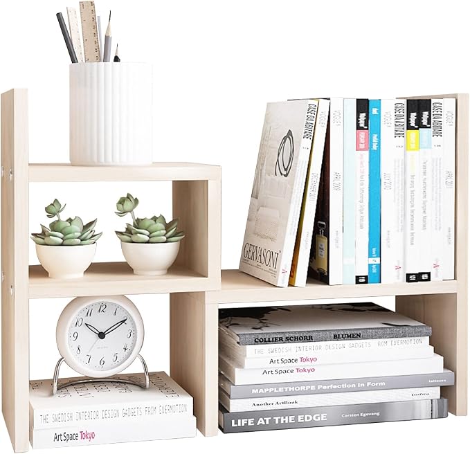 Jerry & Maggie Desktop Organizer Office Storage Rack Adjustable Wood Display - Image 9