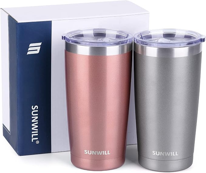 SUNWILL Travel Coffee Mug Set of 2, 20 oz Tumbler - Image 5