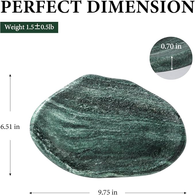 Green Marble Cloud Shape Vanity Tray, Serving Stone Key Tray - Image 2