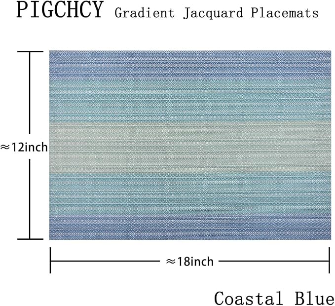 PIGCHCY Placemat, Washable Woven Non-Slip Insulation Durable Placemat Vinyl - Image 2