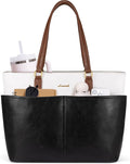 LOVEVOOK Work Tote Bag for Women, Vintage Leather 17.3 Inch Laptop Bags by LOVEVOOK