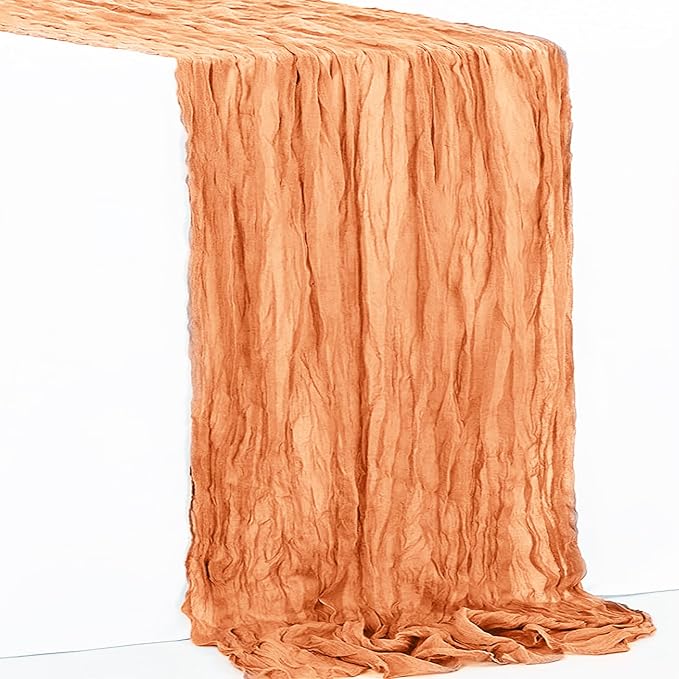 1 Pack Coral Cheesecloth Table Runner 35x120 Inch 10Ft Rustic Gauze Cheese - Image 7