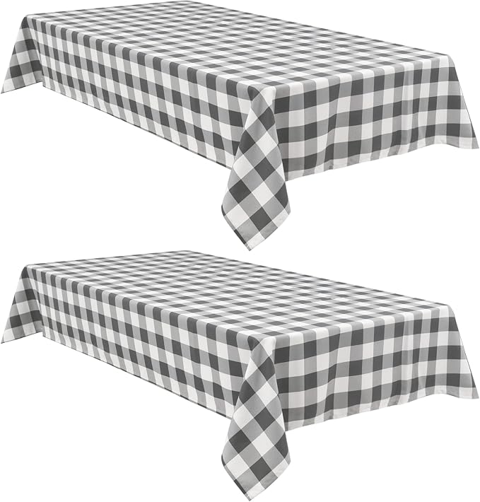 Buffalo Plaid Tablecloth, 2 Pack, 54 x 54 inch, Stain and Wrinkle Resistant by Hiasan