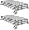 Checkered Tablecloth Waterproof 2 Pack 60 x 120 inch Grey and White | Buffalo by Hiasan