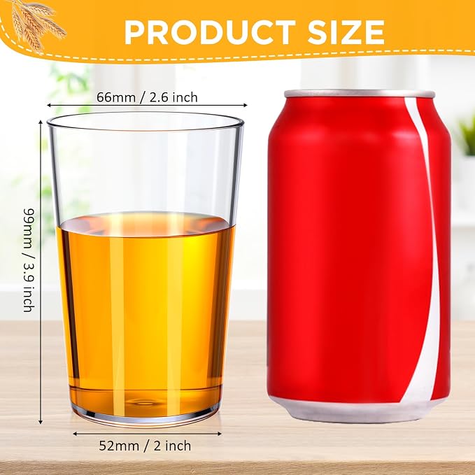 Meanplan 24 Pack Plastic Reusable Drinking Glasses Restaurant Grade 8 oz - Image 2