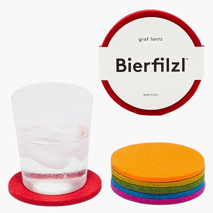 Graf Lantz - Bierfilzl Merino Wool Round Coasters Set of 6 - Rainbow - Absorbs by GrafLantz