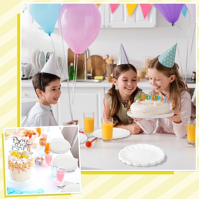 NatNarr 30 Pcs White Paper Plates 9.5 In White Plates Disposable | Heavy Duty - Image 6