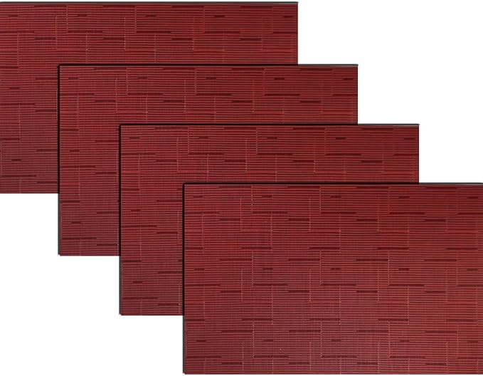 PIGCHCY Placemats, Washable Durable Vinyl Woven Table Mats, Elegant Heat by PIGCHCY