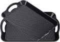 Plastic Tray with Handles, 2 Pack Multi-Purpose Rectangular Non Slip Restaurant by KPROE