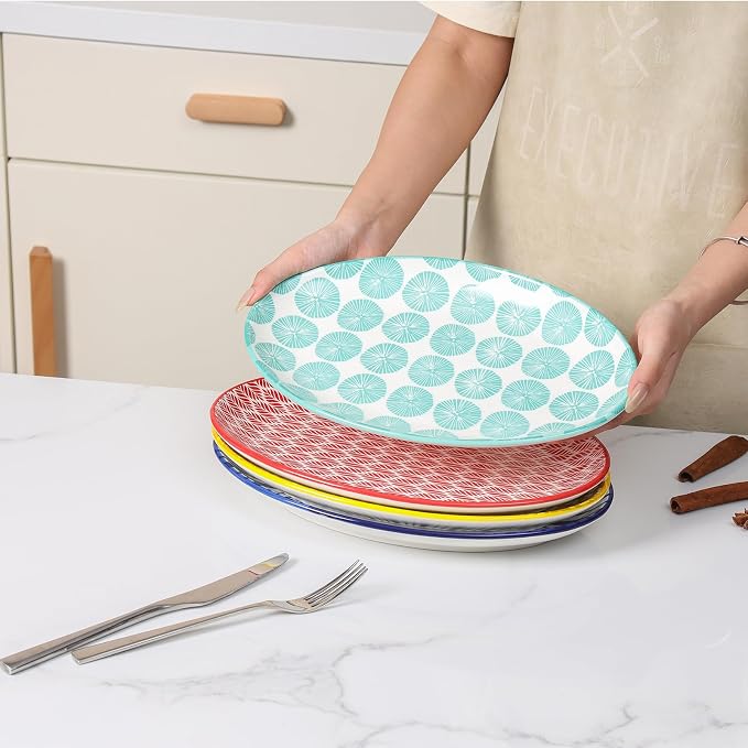 Selamica 12 Inch Ceramic Oval Serving Platters Set of 4, Serving Plates - Image 6