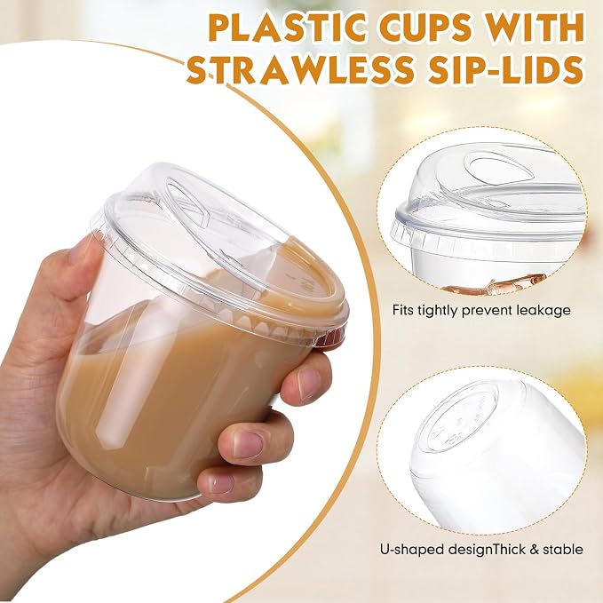 Ziliny 50 Sets Clear Plastic Coffee Cups - Image 5