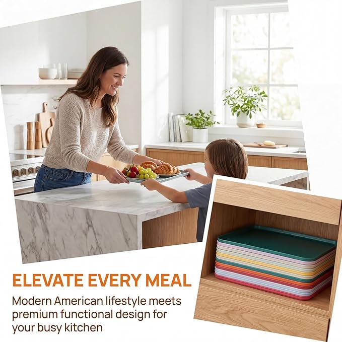 Lyellfe 8 Pack Fast Food Serving Tray, 15 by 10-Inch | Wheat Straw Cafeteria - Image 6