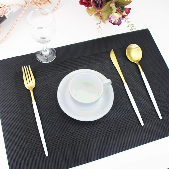 PIGCHCY Placemats Set of 12 Washable Durable Place Mats Vinyl Heat Resistant - Image 9