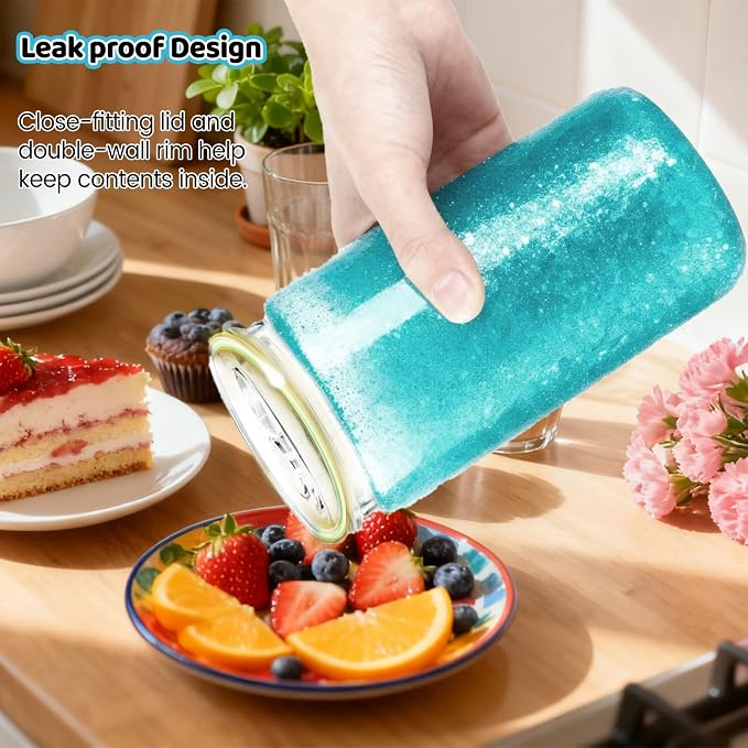 ZONEGRACE 8 Pack 16oz Snow Globe Tumblers - Image 5