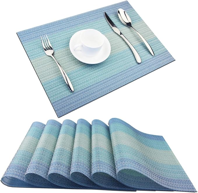 PIGCHCY Placemat, Washable Woven Non-Slip Insulation Durable Placemat Vinyl by PIGCHCY