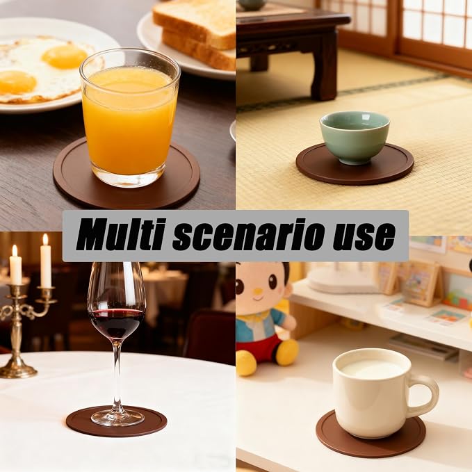 5 Pack Iron Red Coasters, Non-Slip Cup Coasters - Image 5